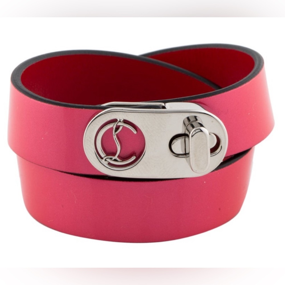 Christian Louboutin Elisa Patent Double-Wrap, Turn Lock Bracelet